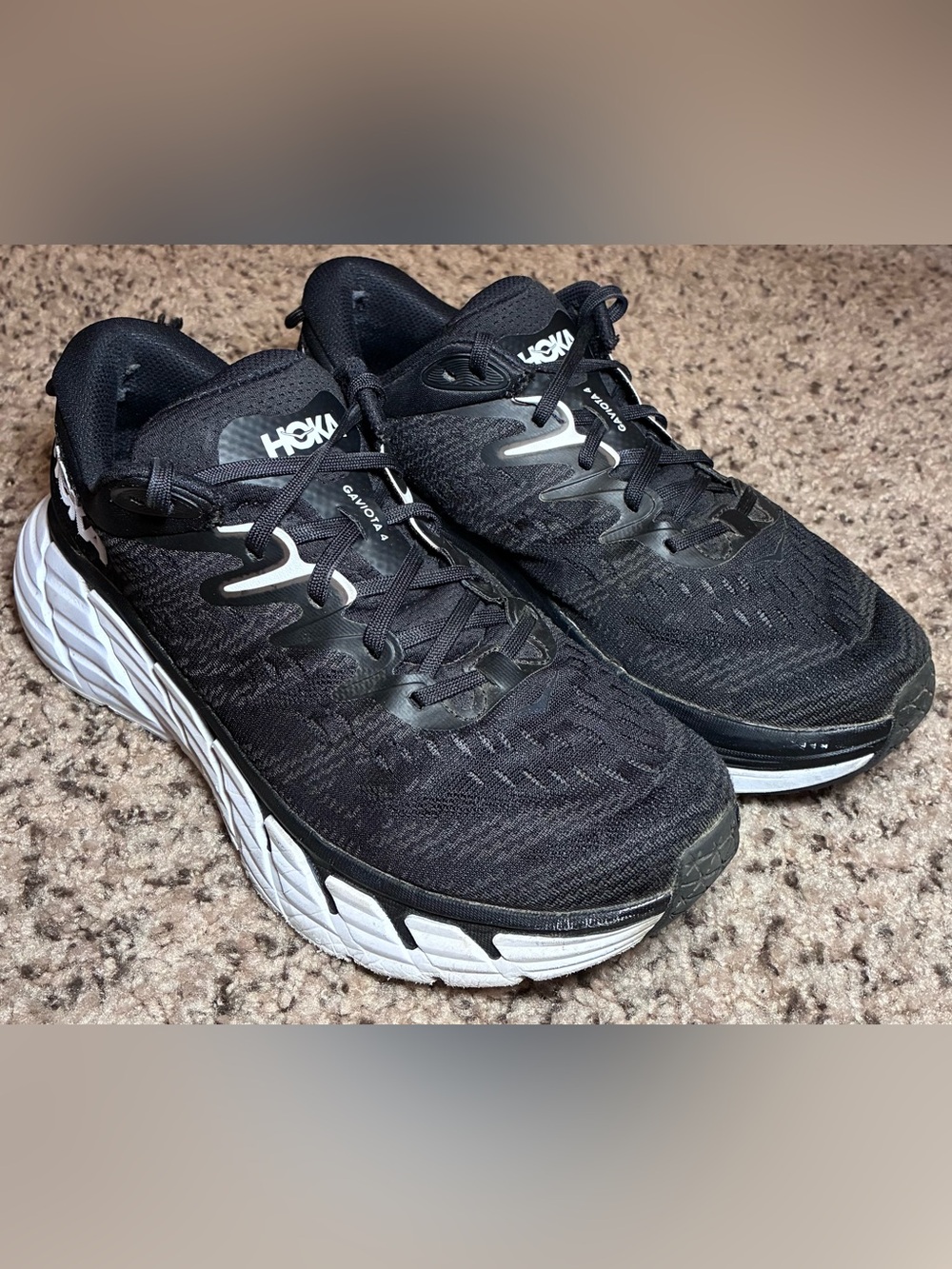 Hoka one Gaviota 4 Running Shoes Sneakers Black White Women’s 9.5